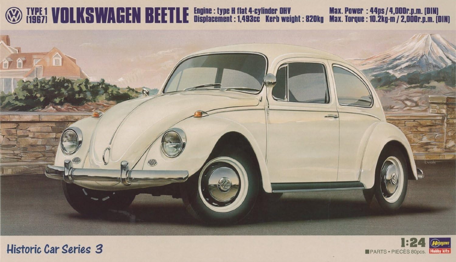 Faller Hasegawa 1/24 Volkswagen Beetle 1967 Plastic Model HC3