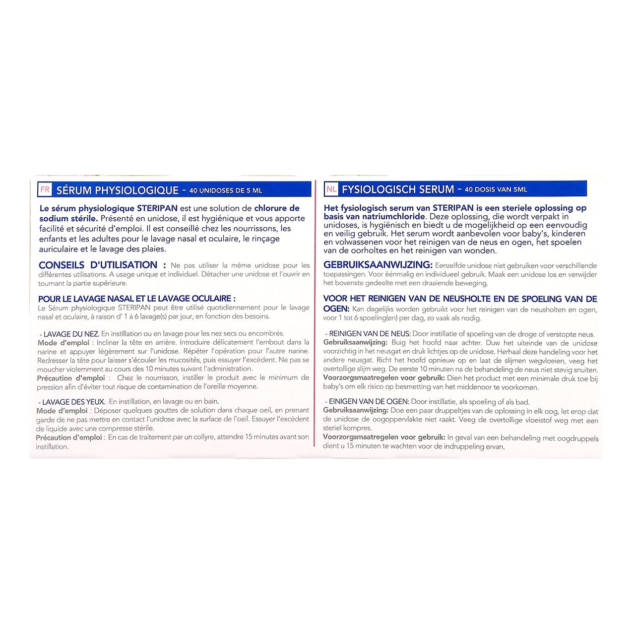 Steripan - Sérum Physiologique - Conseillé Pour Les Nourrissons - Lavage Nasal, Oculaire Et Auriculaire - Unidose Stérile 40 x 5 ML (Lot De 3)