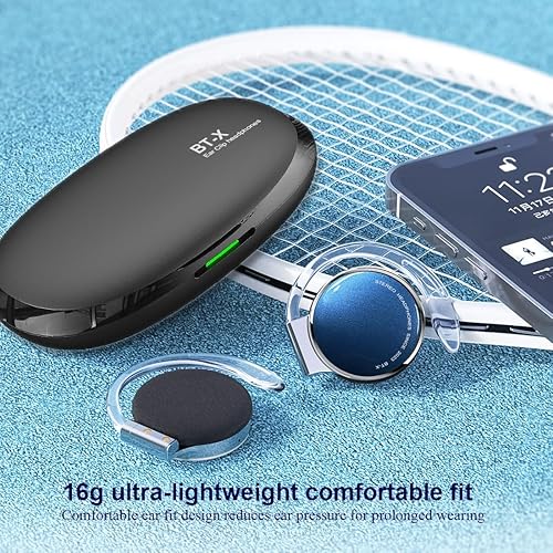 Miniatura 5 de Earhooks - Auriculares deportivos inalámbricos Bluetooth 5.3 con clip de oreja abierta, auriculares deportivos con clips para entrenamientos,