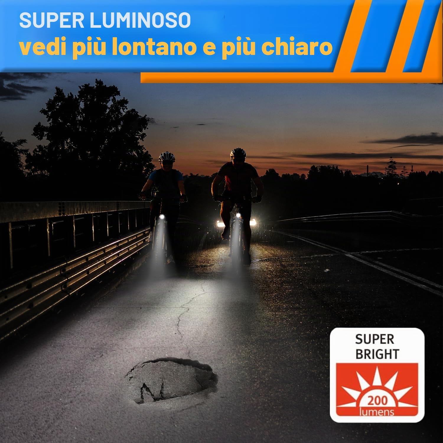 Fanale anteriore per e-bike 48V 36V, compatibile 12V-60V, faro elettrico per bici con connettore impermeabile a 2 pin
