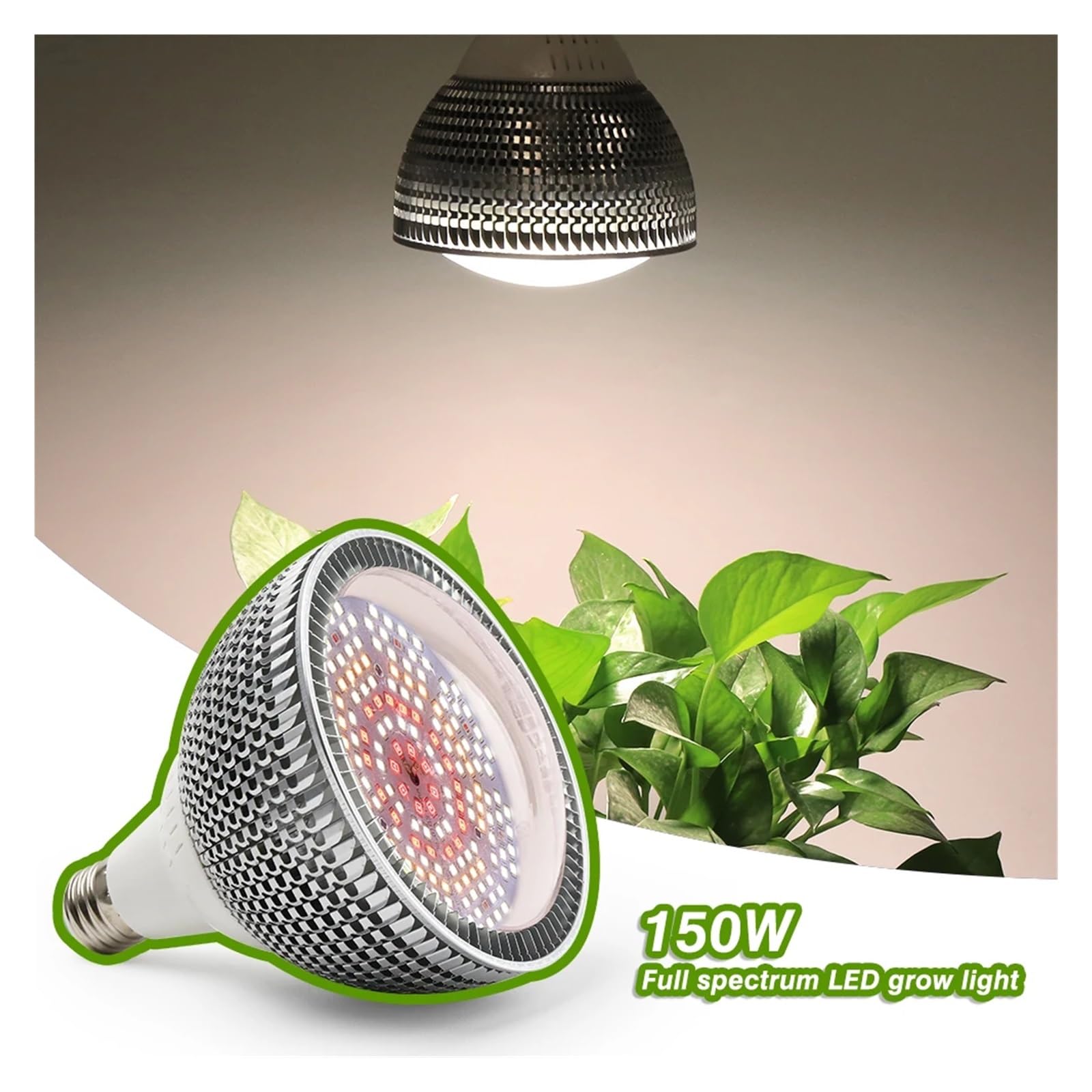 Lampa roślinna, Pełne 120W 150W 300W oświetlenie LED do uprawy E27 COB Phytolamp dla roślin ciepła biała lampa wzrost kryty warzywa szklarnia(150W Full Spectrum A)