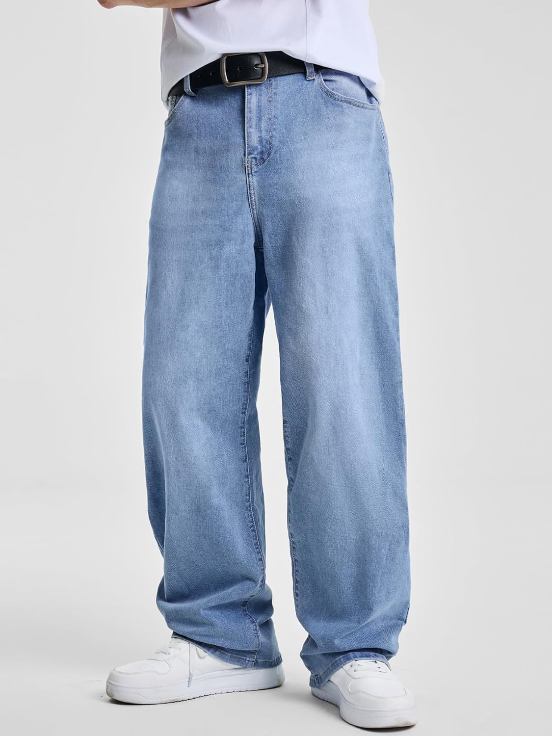 JMIERR Men's Baggy Jeans Wide Leg Skater Hip Hop Denim Pants Loose Fit Streetwear - Image 5