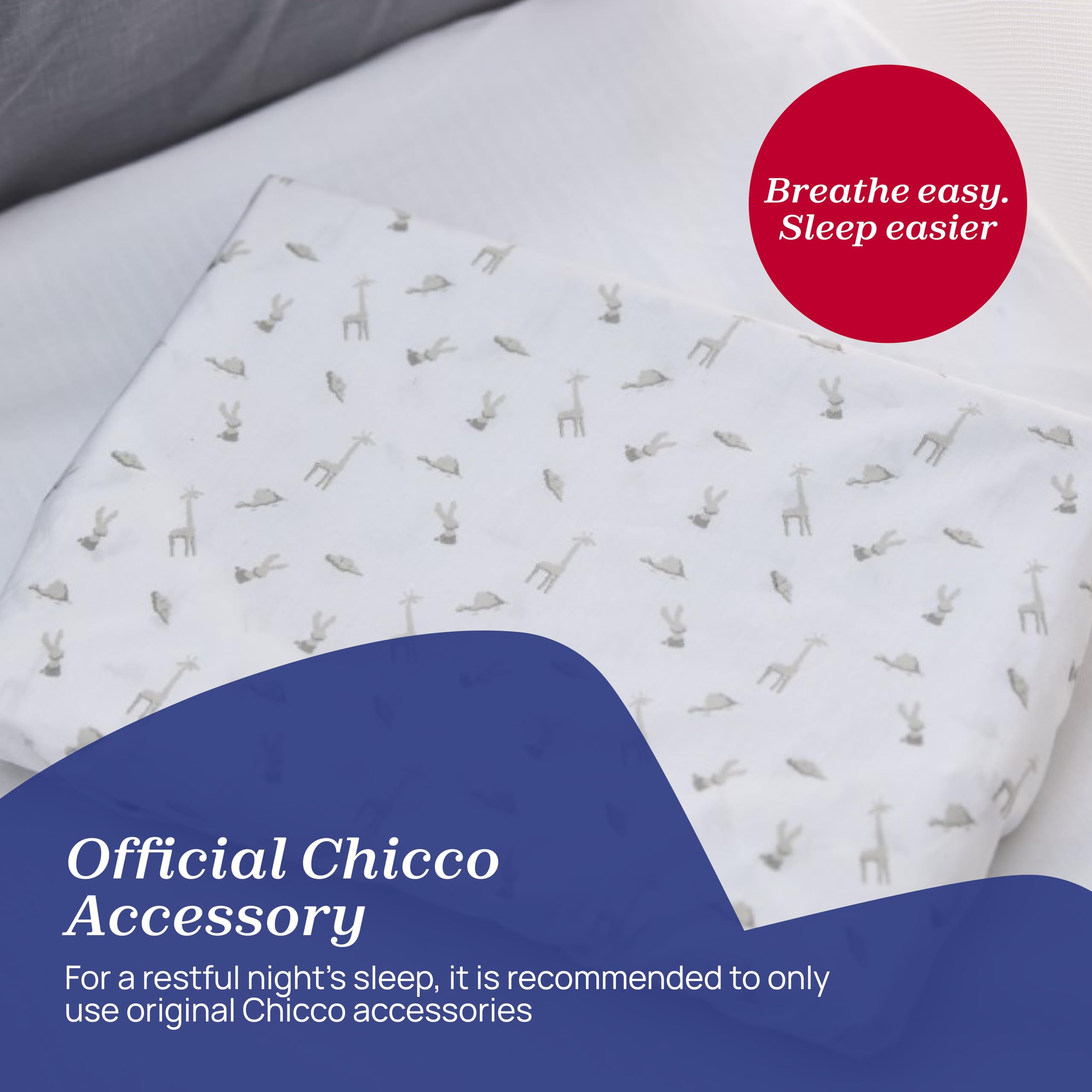 Chicco Next2Me - Lenzuola per culla (confezione da 2), 100% morbido cotone, accessorio originale e ufficiale per culla Next2Me, cotone e nuvola