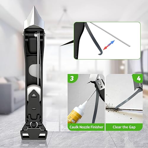 Miniatura 4 de Herramienta de calafateo 6 en 1, herramienta de acabado y removedor de lechada con raspador con 6 almohadillas de silicona, herramienta de