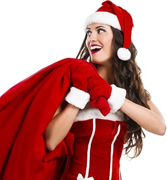 28 x 32 Red Velvet Santa Claus Merry Christmas Bag - Gift Bag for Gifts | Santa Sacks Drawstring Large Christmas Bags for Gifts - Large Xmas Gift Bag for Indoor Decoration and Gift Wrap