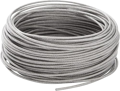 Miniatura 8 de Kit colgante de luz para exteriores de 82 pies con cuerda de acero inoxidable recubierta de vinilo de 0.079 in y accesorios de montaje