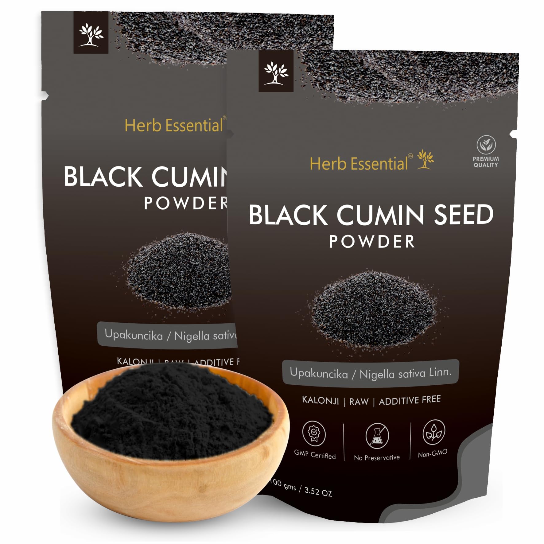 Herb Essential Kalonji Powder 100g (pack of 2)– 100% Pure Nigella Sativa (Karunjeeragam) | Supports Hair Growth, Immunity & Blood Sugar Balance | Ayurvedic Black Seed Supplement