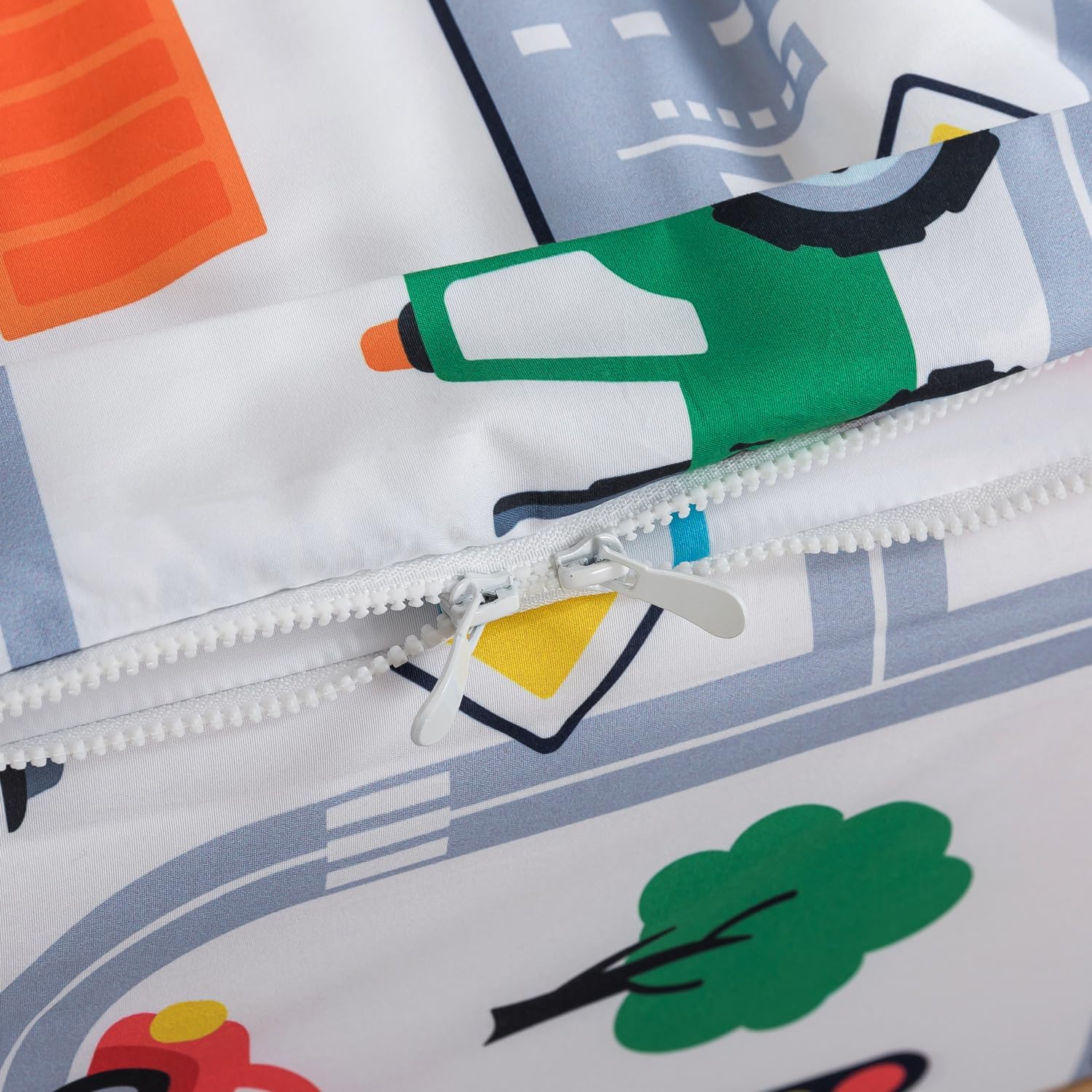 qjmiaofang Zip Up Bedding Twin 4Pcs Cars Bedding Kids Boys Girls Zipper Comforter with Sheet Soft Microfiber Cartoon Car All in One Zipper Bed Set Construction Zip Up Bed in A Bag with Fitted Sheet - Image 9