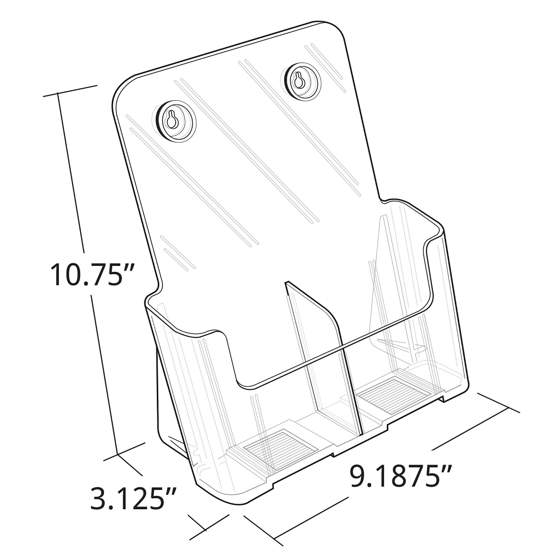 Azar Displays 252386Soporte de folleto Lateral con 2 Bolsillos Plegables