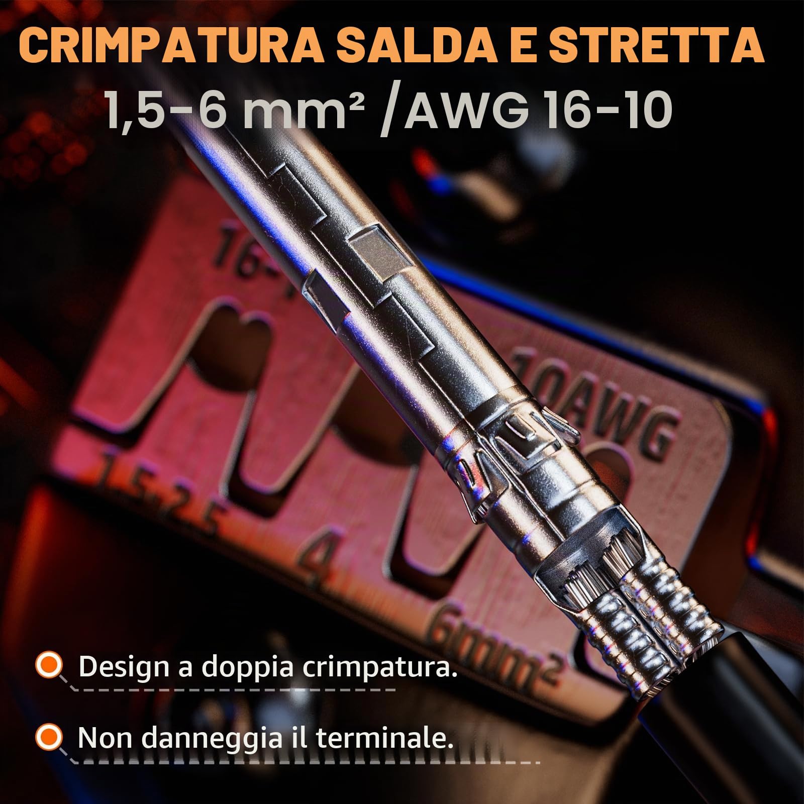 PEBA Kit di crimpatura solare per cavi 1,5-2,5/4/6 mm², con 12 paia di connettori solari, spellafili solari e 1 paio di chiavi per connettori solari, set di attrezzi a cricchetto