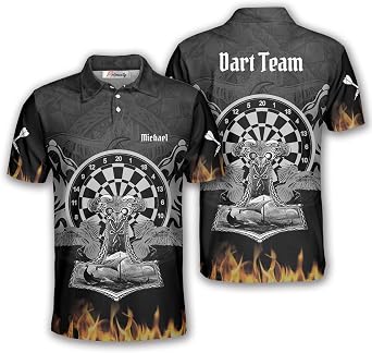 PRIMESTY Custom Darts Shirts for Men, Personalized Darts Jerseys for Men, 3D Darts Polo Shirts Size S-5XL