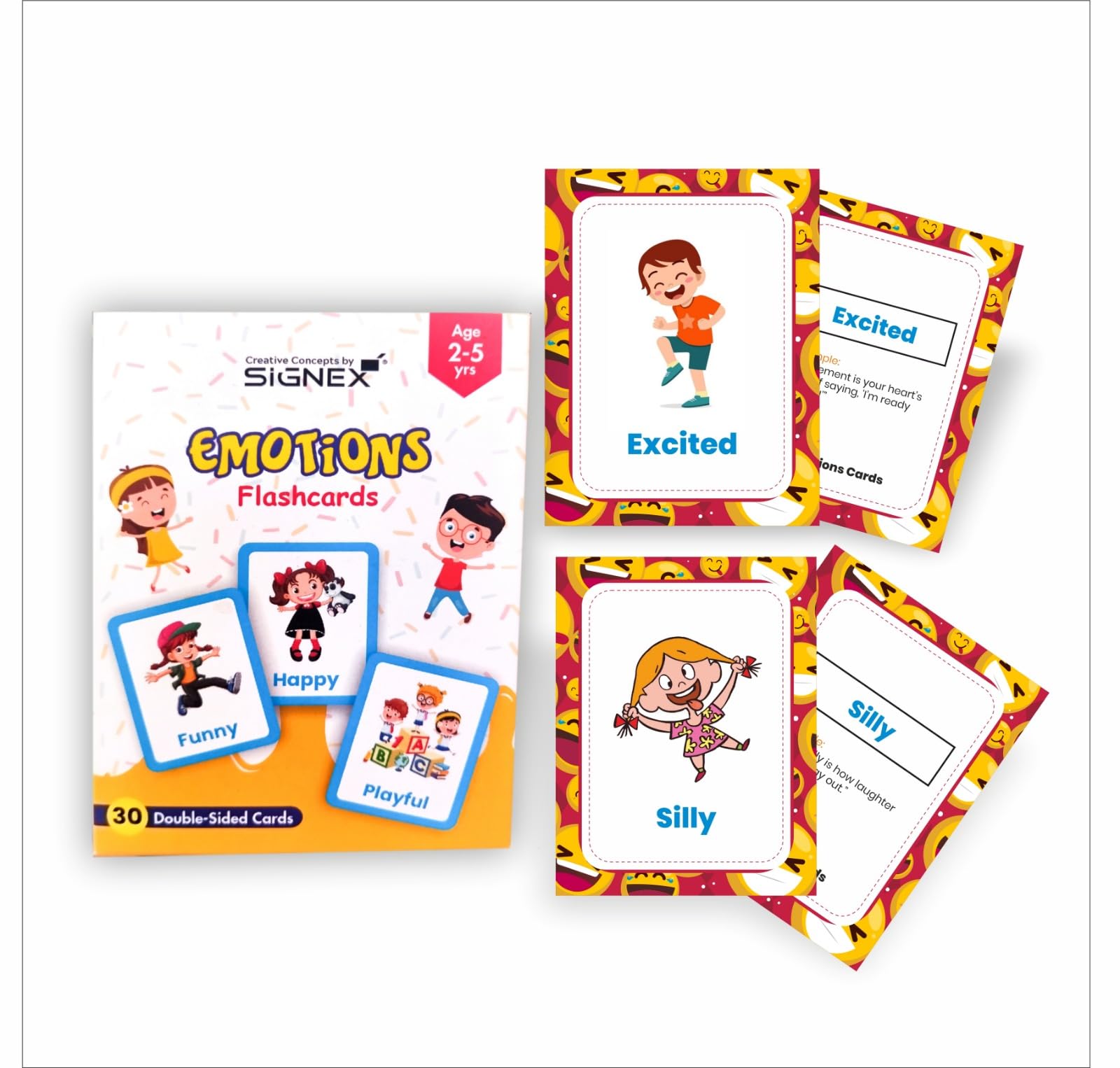 Feelings and Emotions Flashcards for Kids – 30 PCS Emotional Learning Cards for Toddlers – Social Skills & Cognitive Development Flash Cards for Preschool and Early Education-image-1