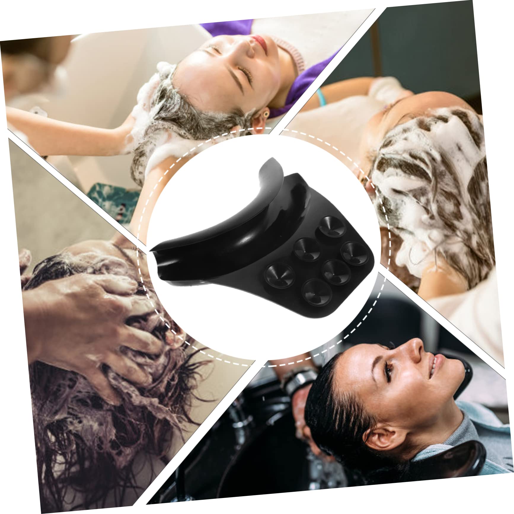 VICASKY 3pièces Repose-Nuque Silicone avec Ventouse Coussin De Soutien pour Lavage Cheveux Salon Accessoire Portable pour Confort Optimal