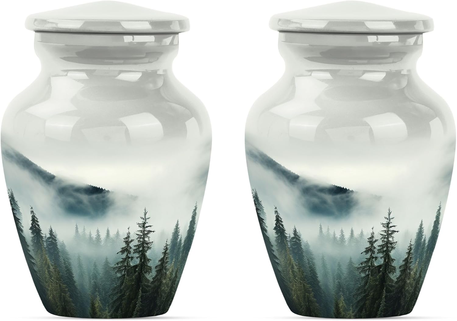Misty Mountain Forest - Large Cremation Urns - Burial Urns for Adult Human Ashes - Ashes Holder - Urns for Ashes Adult Male (10inch), Natural