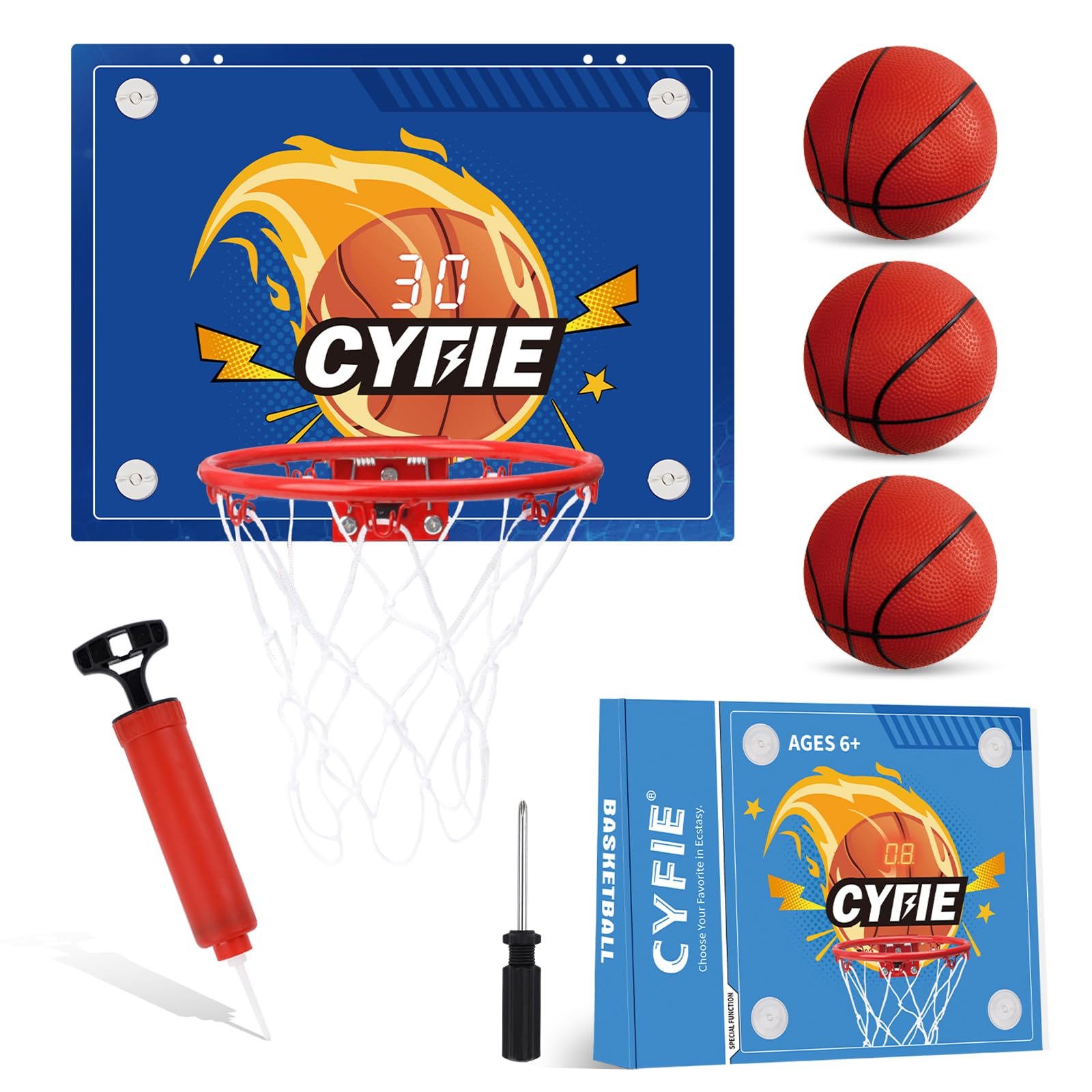 Amazon.co.jp: CYFIE バスケットゴール 室内 屋外 壁掛け 吸盤式 ドア