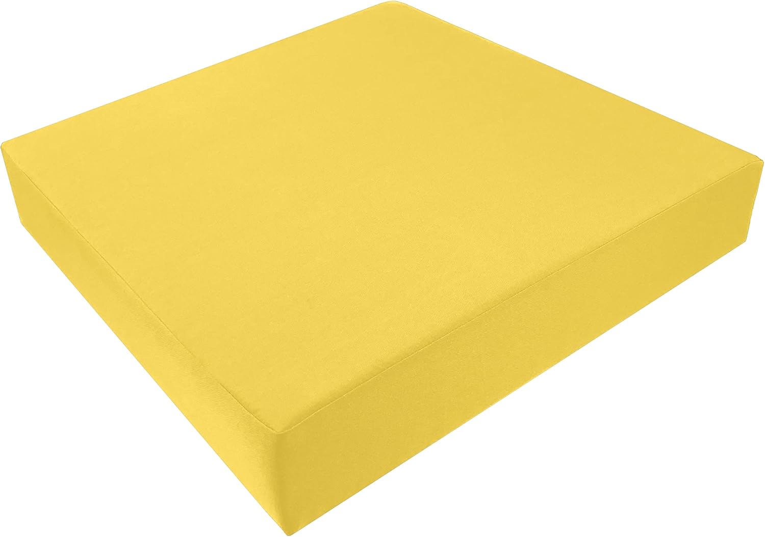 FoamRush 6" x 16" x 16" Custom Indoor/Outdoor Seat Cushion, Patio Bench Cushion, Window Seat Cushion, Chair Pad, Sofa Couch Cushion, Made in USA, High Density Foam Insert w/Canvas Yellow Cover