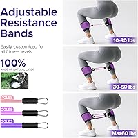 Vista 2 de Pilates Ring Kit for Women, Pilates Equipment Accessories, Home Workout Set with Magic Circle, Mini Exercise Ball, Ankle Resistance Bands & Yoga