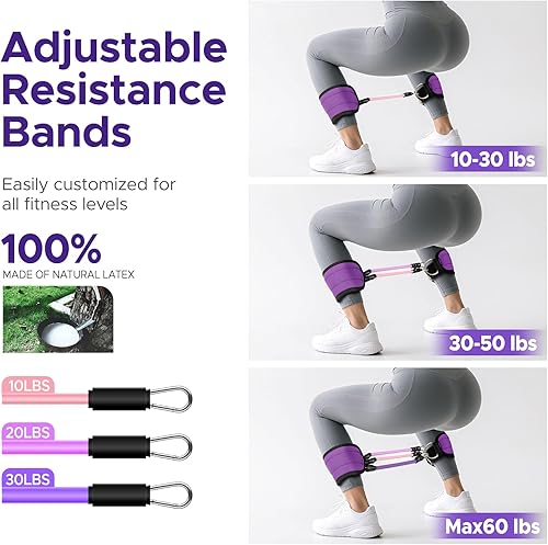 Miniatura 2 de Pilates Ring Kit for Women, Pilates Equipment Accessories, Home Workout Set with Magic Circle, Mini Exercise Ball, Ankle Resistance Bands & Yoga