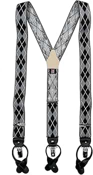  THURSTON グレーライン×ブラック サスペンダー 配色 2wayサスペンダー（その他）｜ALBERT THURSTON（アルバート