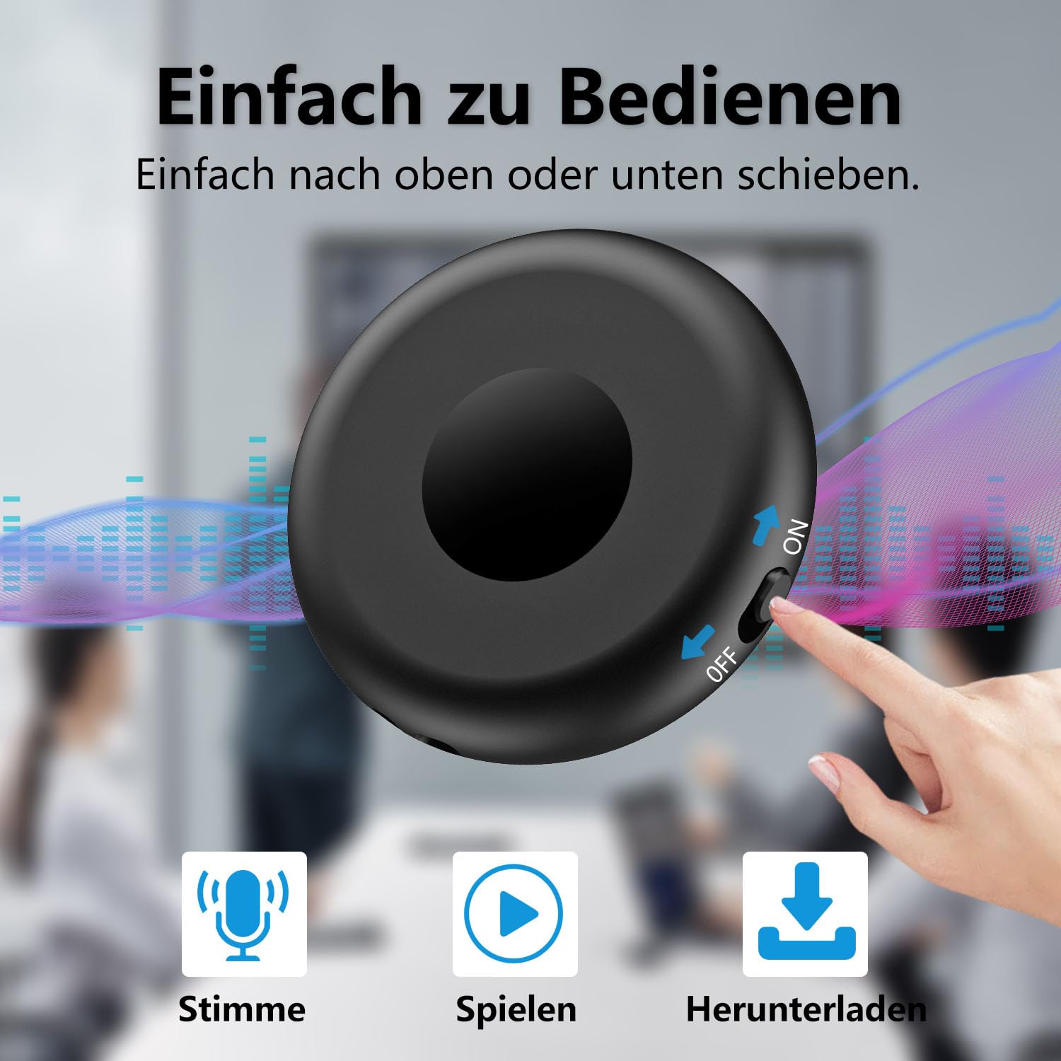 Diktiergerät Mini,64 GB Speicher Diktiergerät | Aufnahmegerät, Wiederaufladbar Über USB, Sprachaktivierung, Mit Mikrofon, Für Meetings und Interviews(0.2)