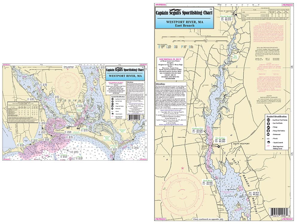 Captain Segull Inshore Westport River, MA Fishing Nautical Chart
