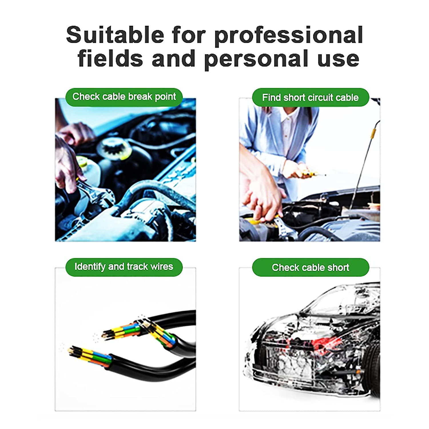 Automotive Short and Open Finder Circuit Tester, Angchun DC 6-24V Car Circuit Breaker Finder Wire Tracer Electrical Adjustable Short Detector Diagnostic Test Tool with Power Probe for Vehicle Repair