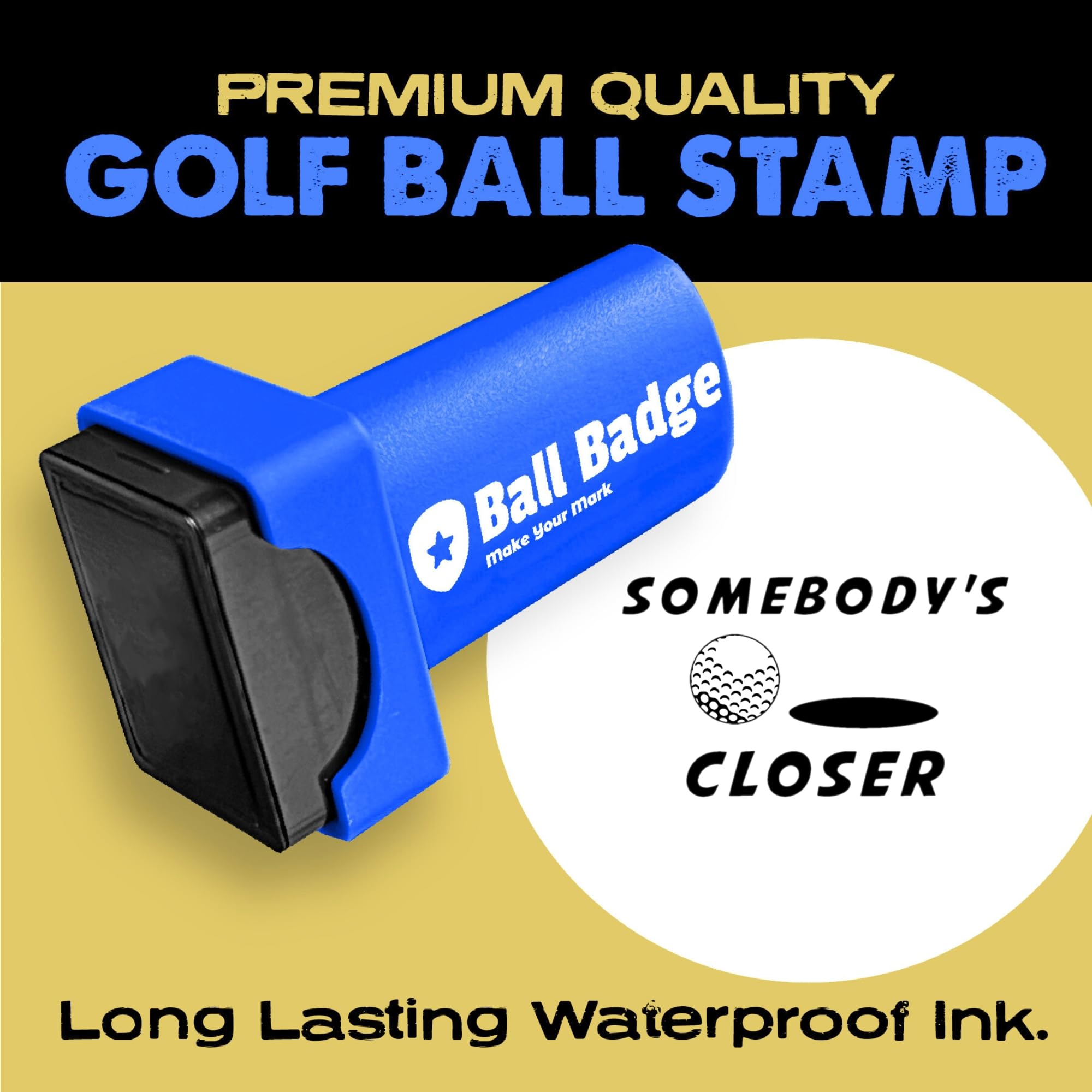Odznaka z piłką – stempel do piłki golfowej (seria Happy Series), samotuszujący stempel do piłek golfowych, znacznik piłki golfowej, narzędzie do znakowania piłek golfowych wielokrotnego