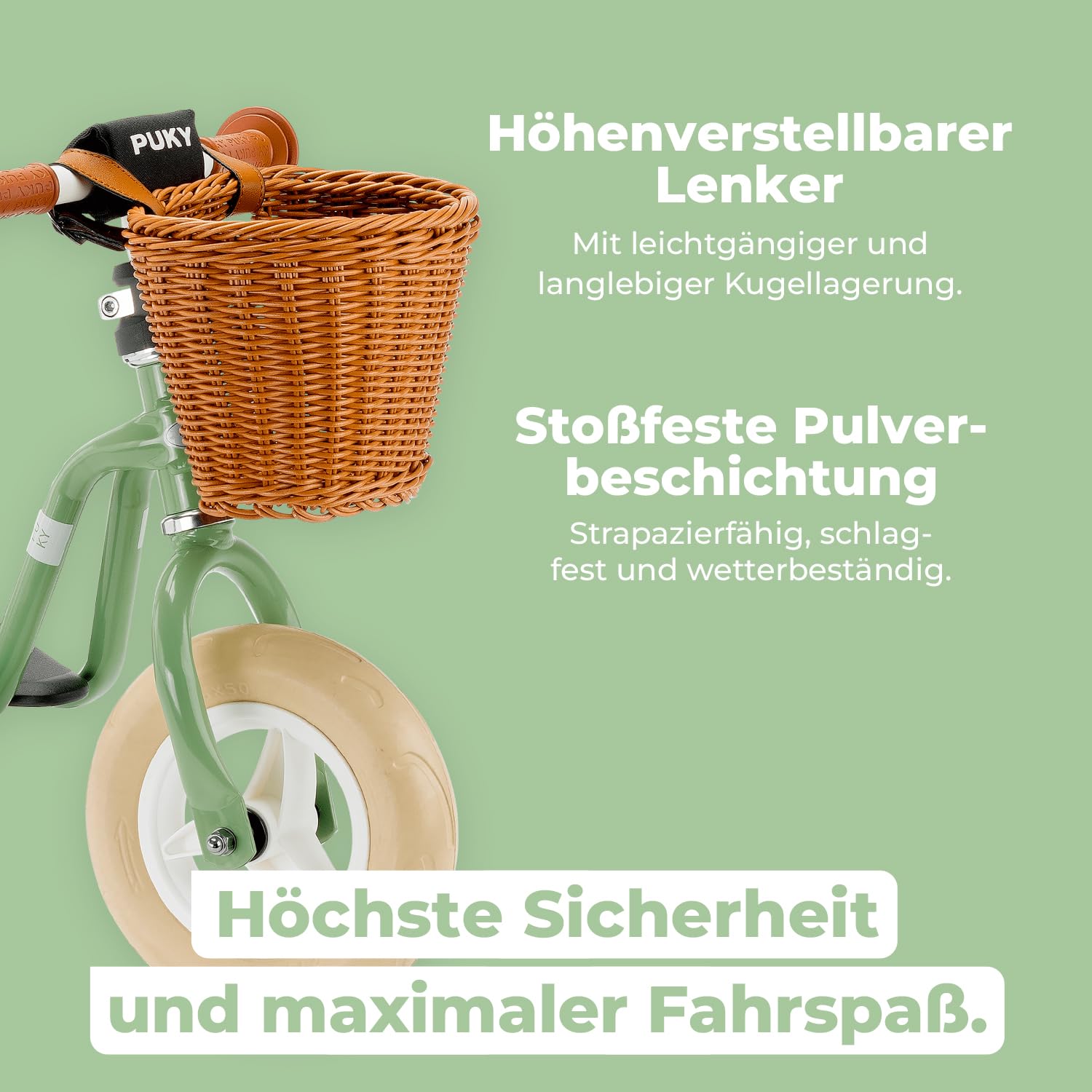 PUKY LR M Classic | sicheres und stylisches Laufrad | Lenker & Sattel höhenverstellbar | rutschfestes Trittbrett | für Kinder ab 2 Jahren