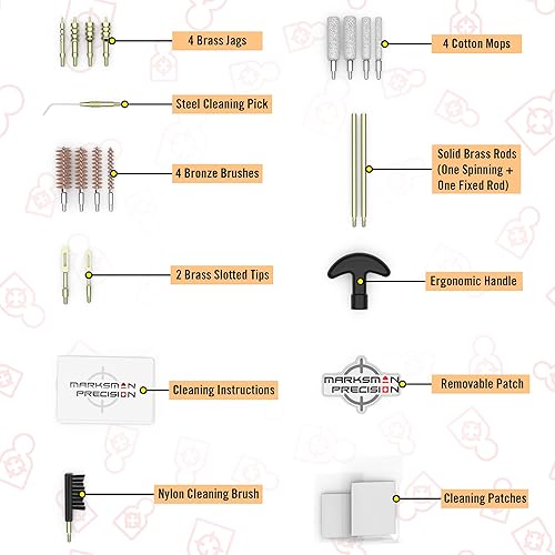 Miniatura 3 de Kit de limpieza de pistola compacto - Jags de latón - Revólver de pistola de calibre .22 0.354 in 357 .38 .380 .40 0.394 in .44 y .45 Calibre