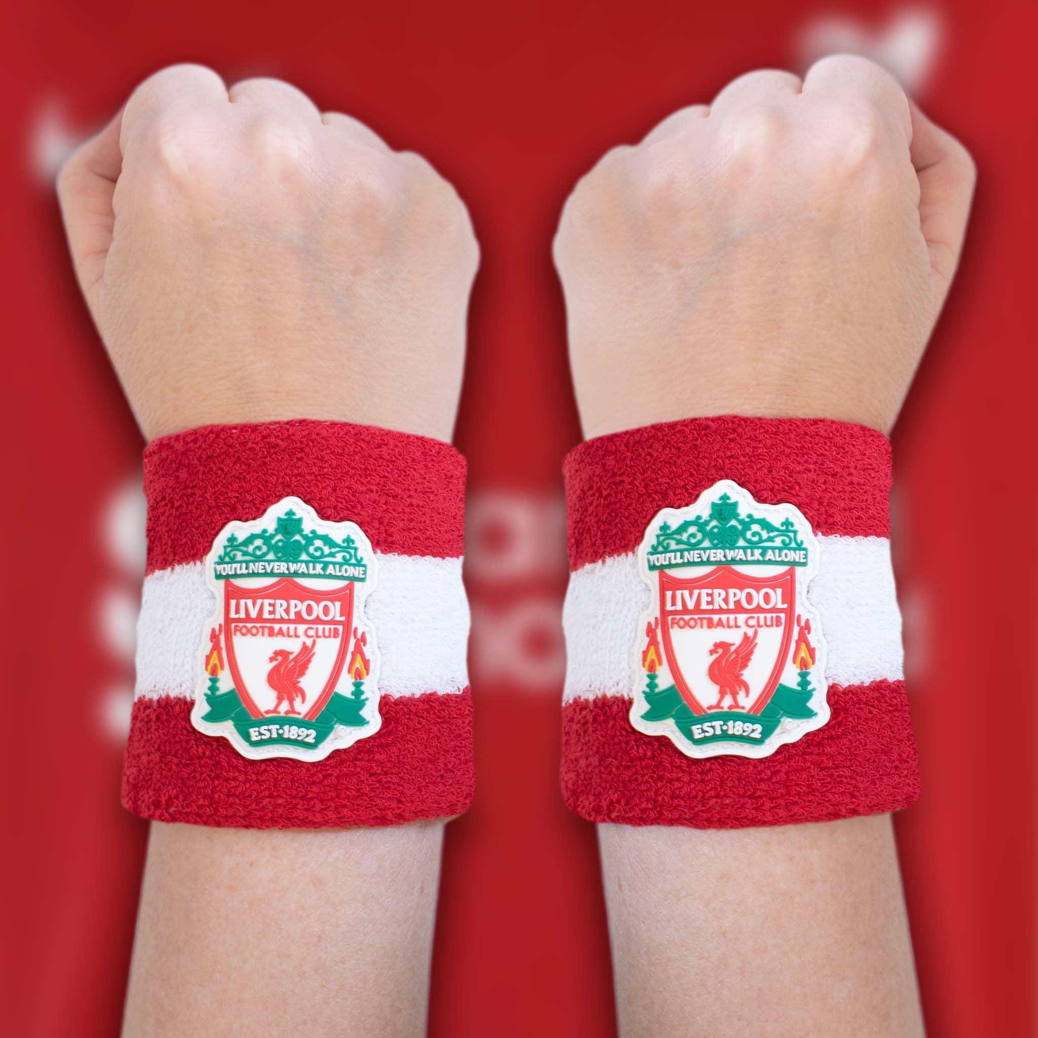 Liverpool F.C. Lot de 2 Bracelets en Coton Officiels Enfants Adultes Anti-humidité