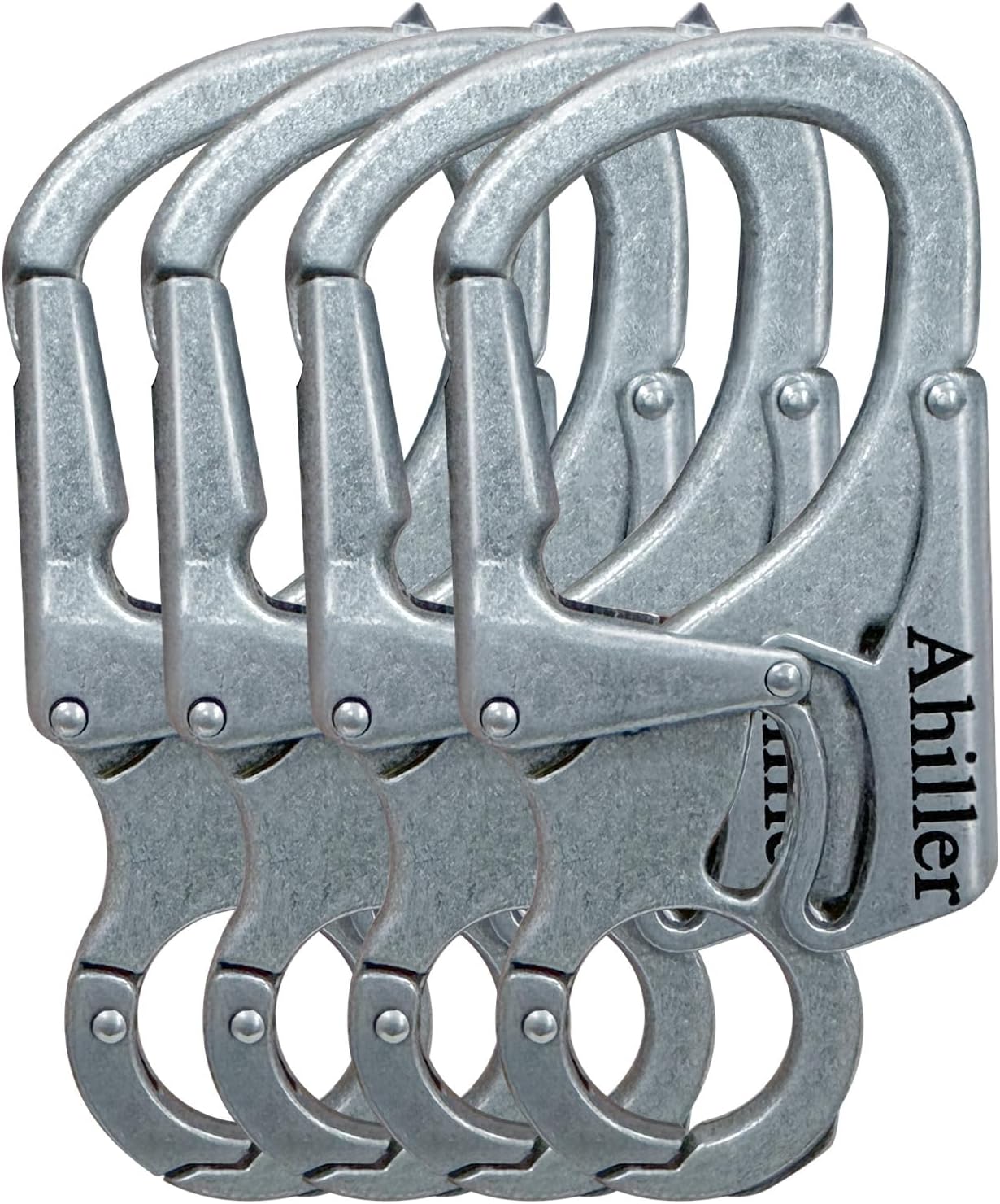 Ahiller Carabiner Keychain Clip, Double Lock Designed - Tungsten Steel Tip, Multifounction Tools for Camping, Hiking, Fishing, Outdoor Survival