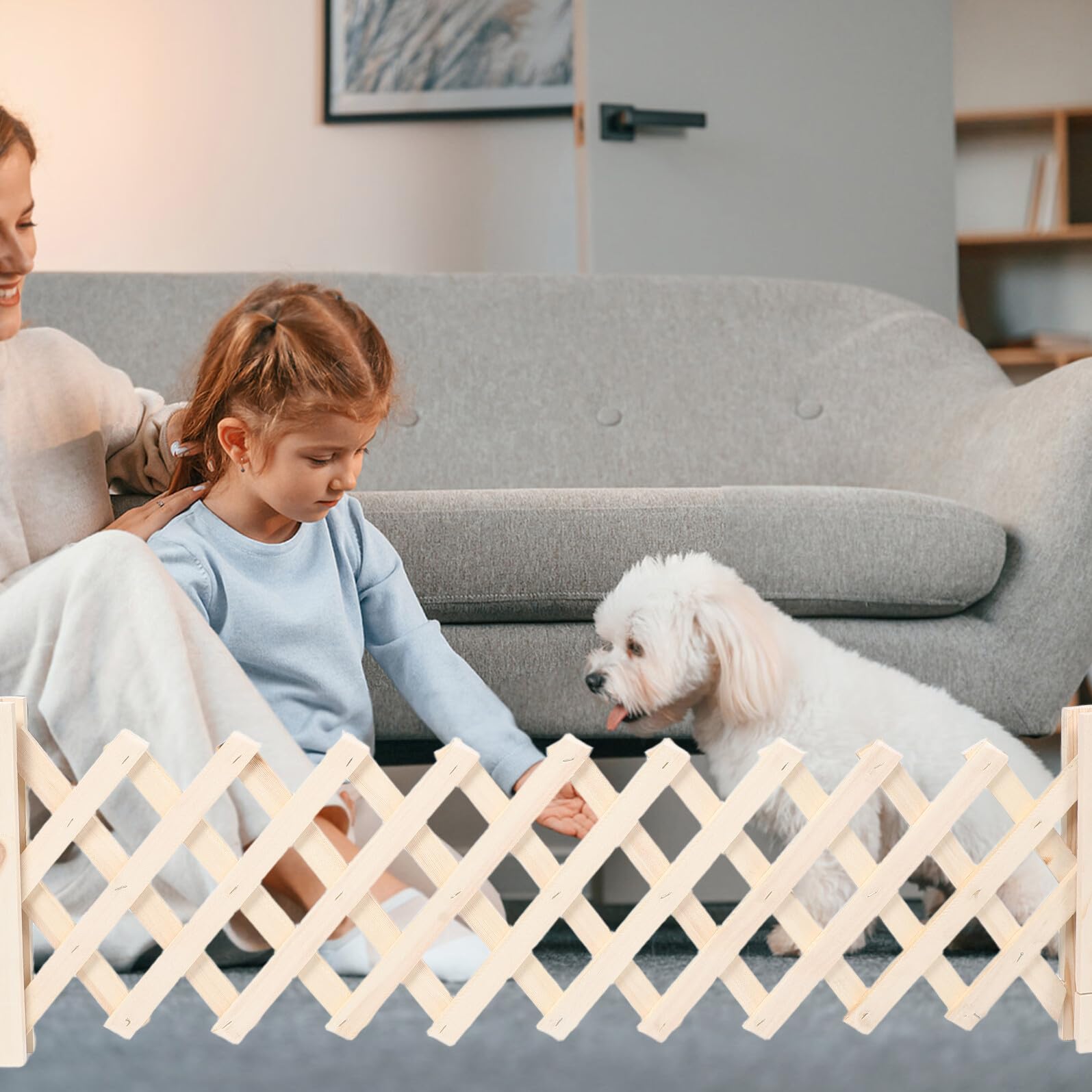 Toddmomy Clôture Rétractable en Bois S Hauteur 35 Cm Barrière pour Chien et Chat Barrière de Sécurité Intérieure Extensible Portail de Séparation pour Animaux de Compagnie