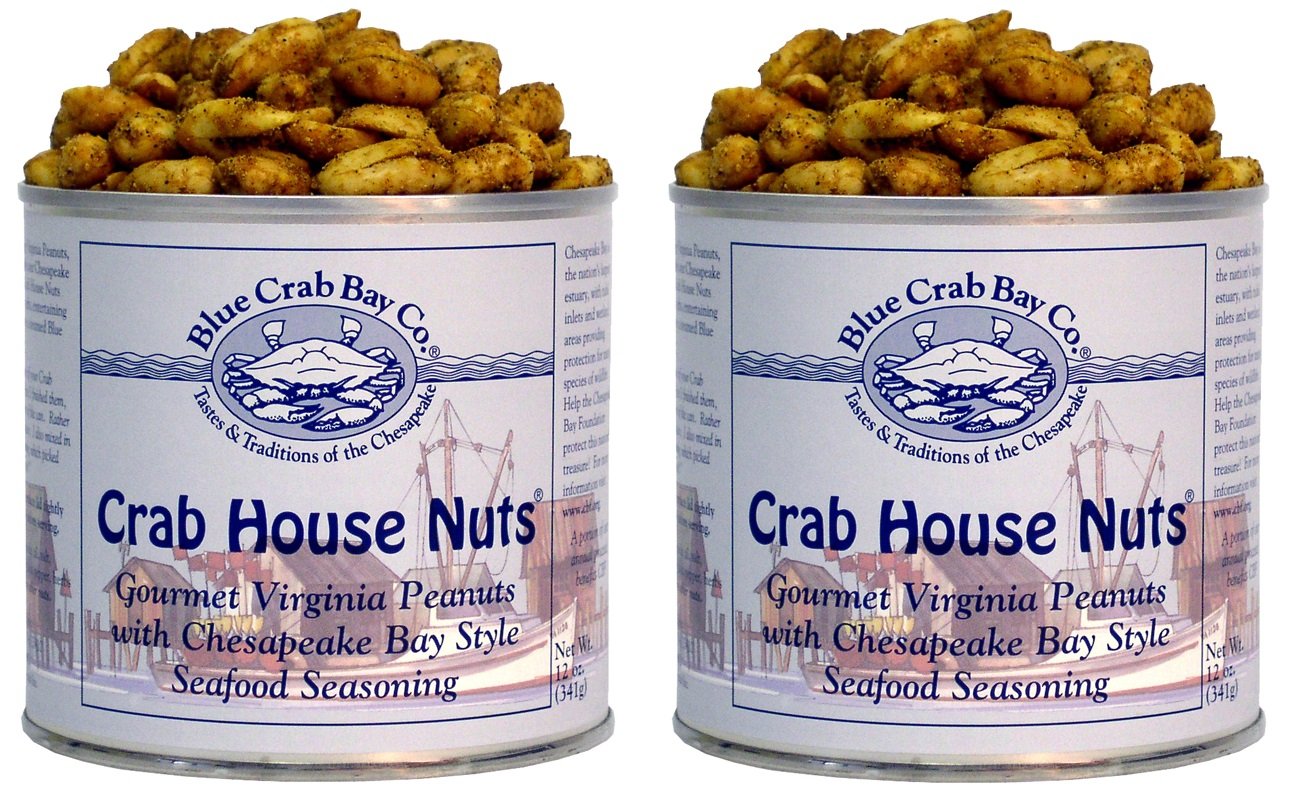 Blue Crab Bay Co. Crab House Nuts - 12 Oz Tin (Pack of 2)
