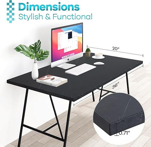 Miniatura 244 de Kaboon Mesa universal de 45.67 x 23.62 pulgadas, escritorio sólido de una pieza, encimera de melamina reversible, escritorios dobles, escritorio en
