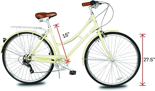 Vista 151 de Tracer Osaka - Bicicletas híbridas, marco de acero, Shimano Nexus Inter 3/7 velocidades, agarre marrón asiento marrón, bicicleta de carretera