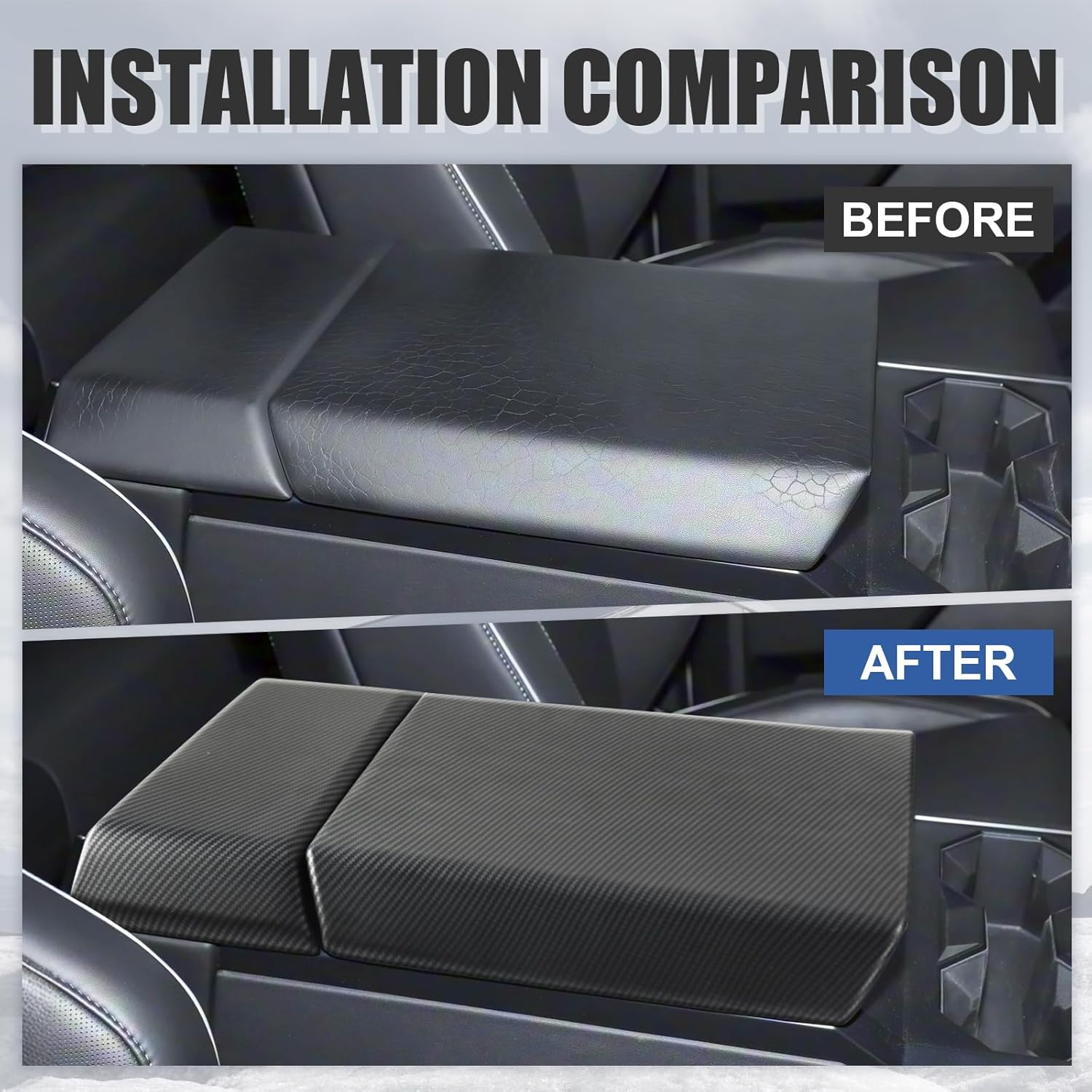 Center Console Cover for Tesla Cybertruck 2023-2025 Carbon Fiber Arm Rest Cover
