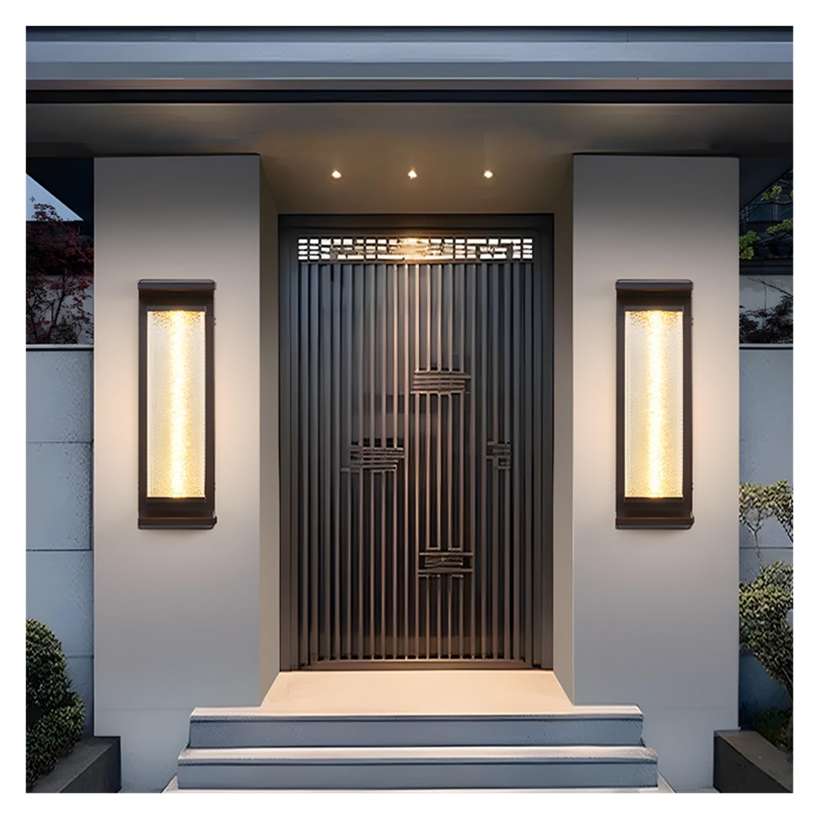 Solarna lampa ścienna LED do ogrodzenia i na zewnątrz z pilotem zdalnego sterowania (80 cm)