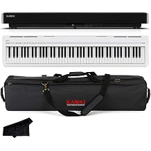 Kawai ES120 Digital Piano Elegant White | Responsive Hammer Compact | SK-EX Grand + Bluetooth | with SC-2 Soft Bag and Signature Series Cloth