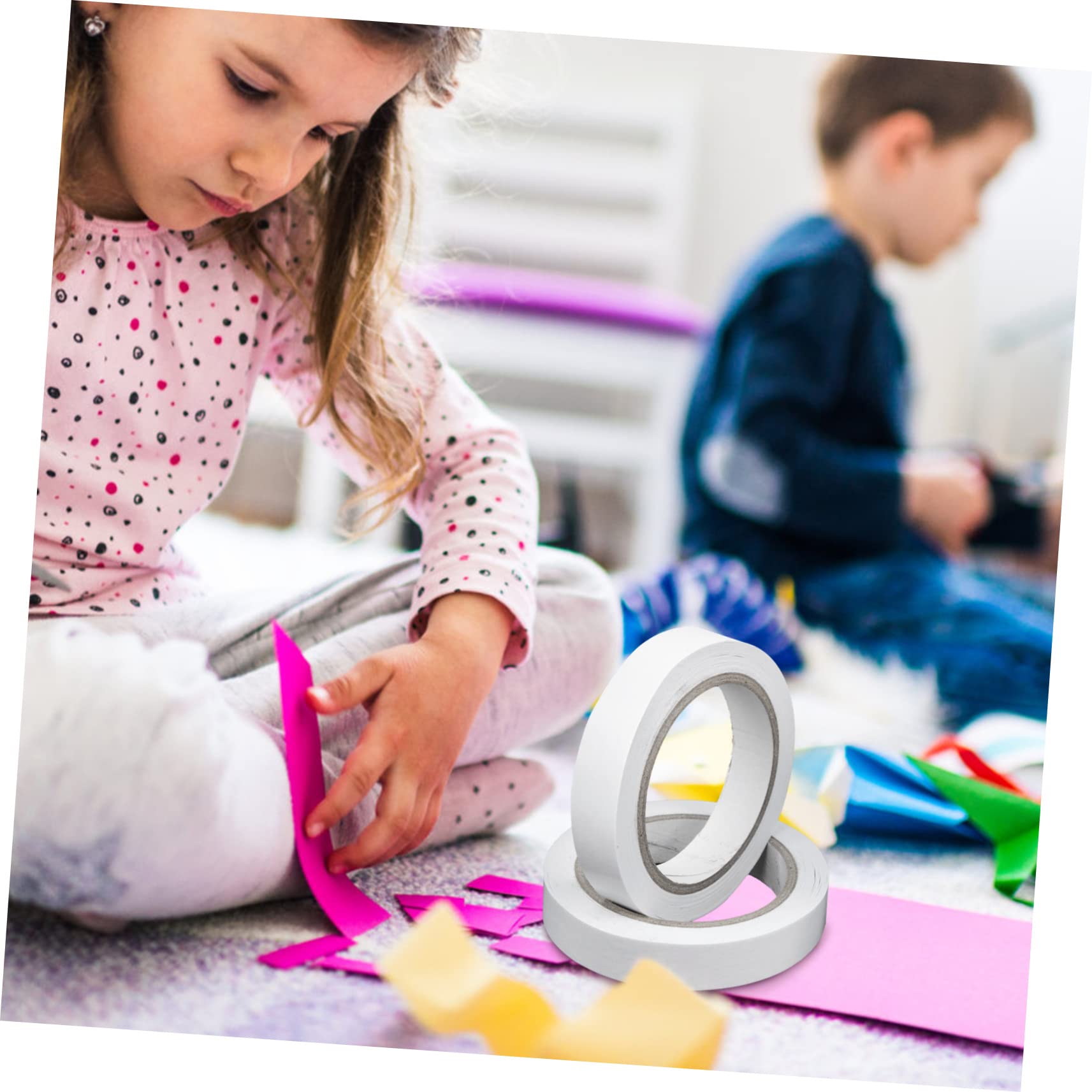 jojofuny 5 Set Nastro Biadesivo Viscosità Nastro Adesivo Multipurpose Per Casa E Ufficio Bianco Facile Leggero 4 * 5