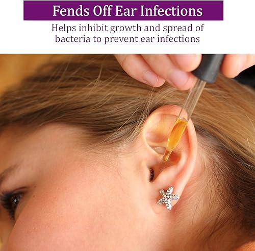 Miniatura 2 de Aceite orgánico de oído para infecciones de oído  Gotas naturales para el dolor de oído, eliminación de orejas de nadador y cera  Remedio para el