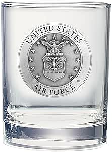 Air Force Double Old Fashion | Double Rocks Glass 14 OZ for Liquor | Expertly Crafted Pewter Glass