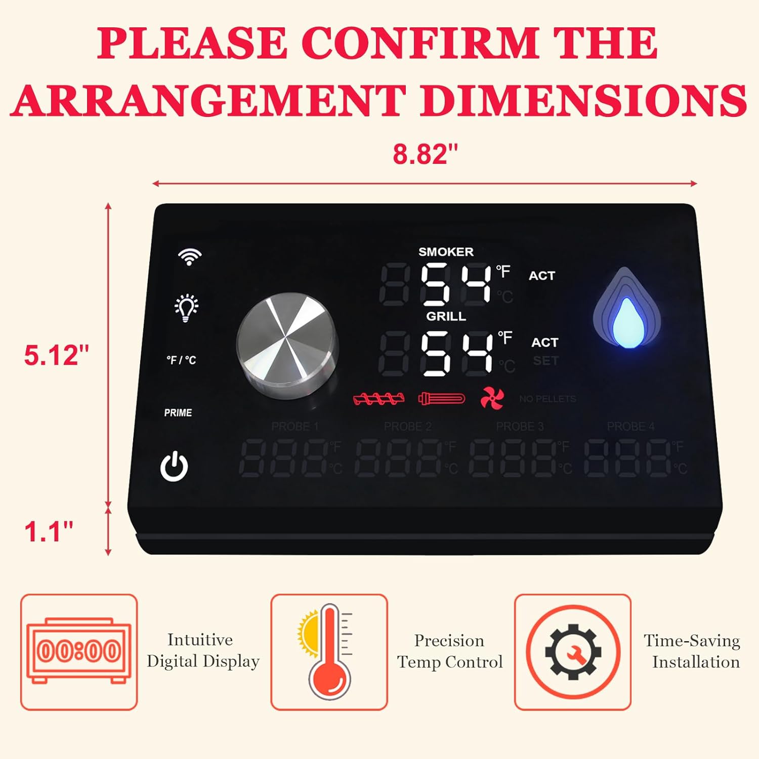 Replacement 80042 WiFi Digital PID Control Board Parts for PB2180LK, Compatible with Pit Boss Lockhart Platinum Pellet/Smoker Combo Grill, Comes with Bluetooth Function