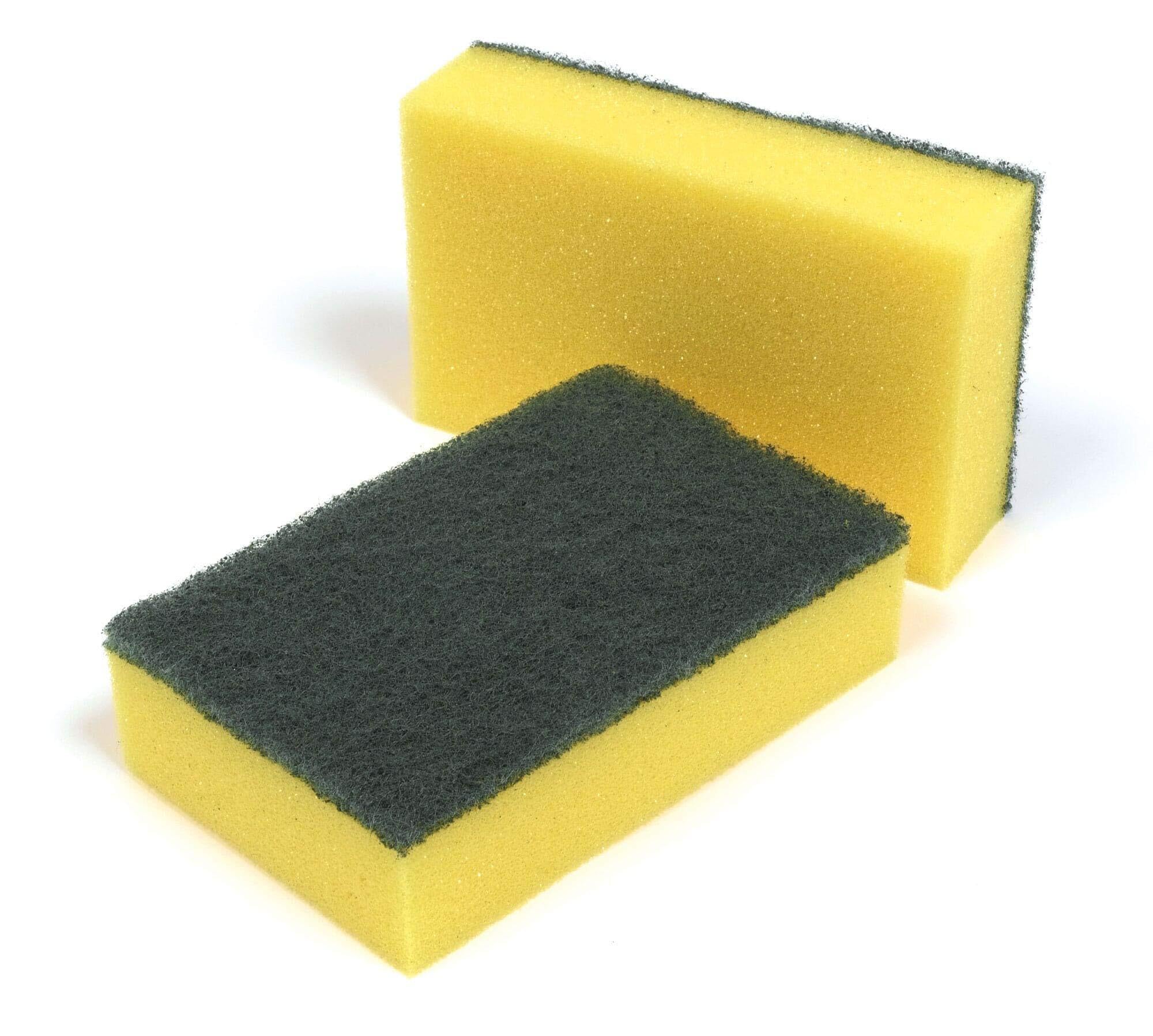 B&Q -  Basics Sponge Scourer Yellow Pack Of 10