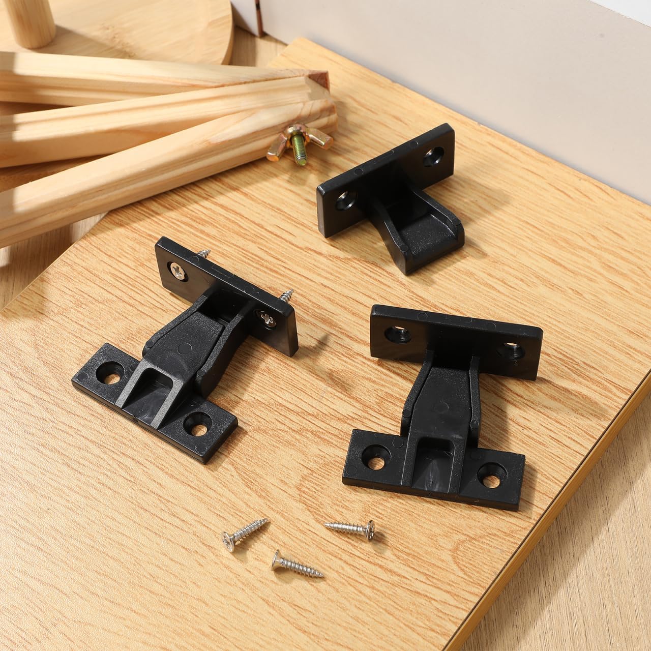 TEHAUX Quick Fitting Furniture Panel Push-on Connectors 10-Pack with Screws Cabinet Panel Fasteners for Wardrobes and Roman Column Corner Buckles 1.88X1.10X0.78In
