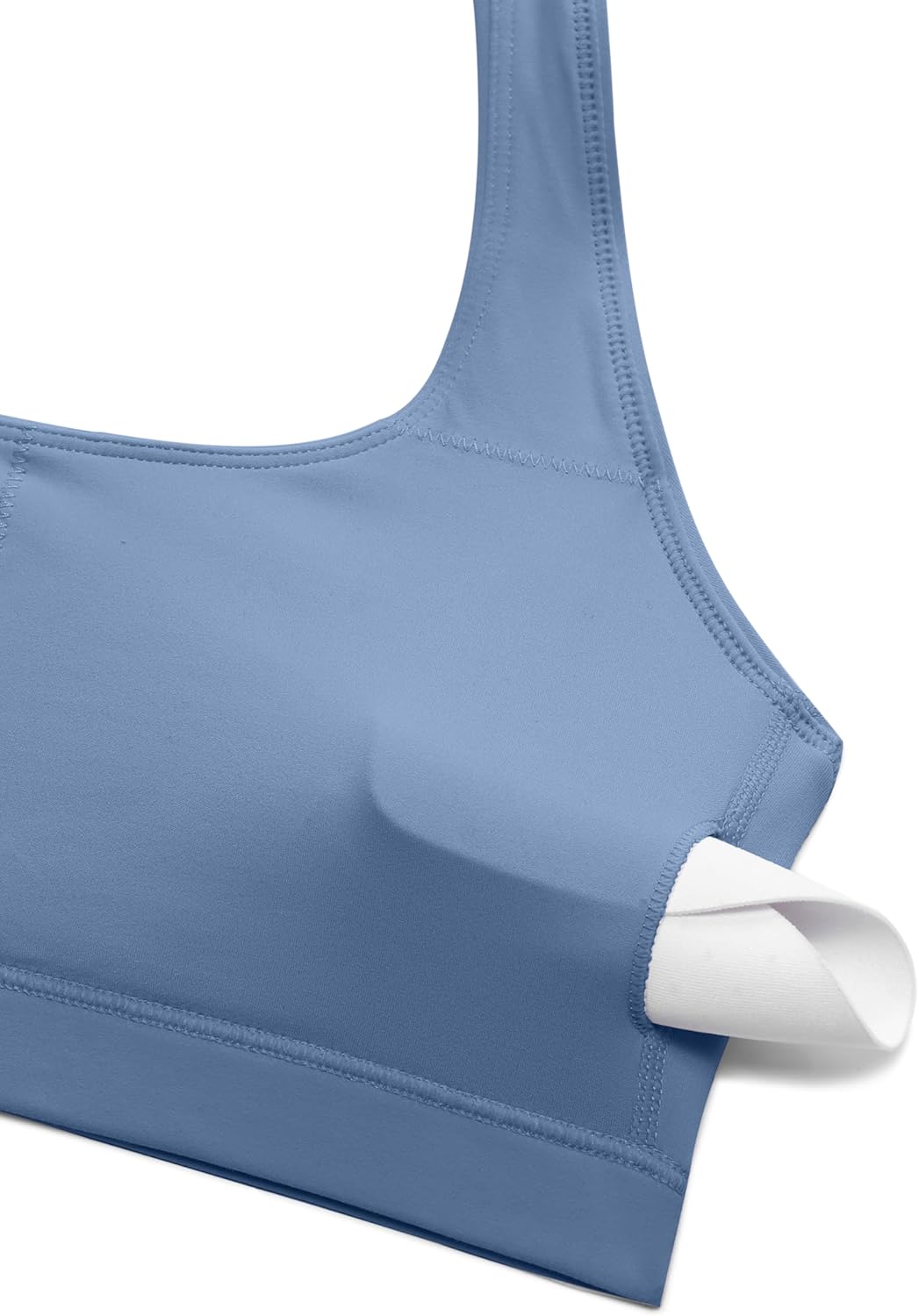 CRZ YOGA Butterluxe Halter Sports Bras for Women - Scoop Neck Padded Open Back Yoga Crop Gym Tops Low Impact - Image 5