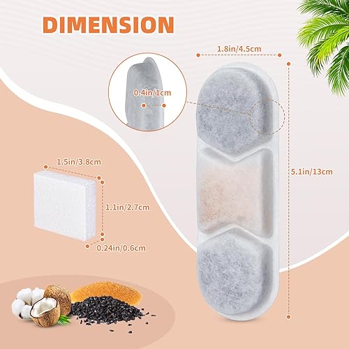 Miniatura 2 de DYSJ01 - Paquete de 8 filtros de repuesto para fuente de agua para perros grandes de acero inoxidable de 12L3.2 galones, dispensador de agua para