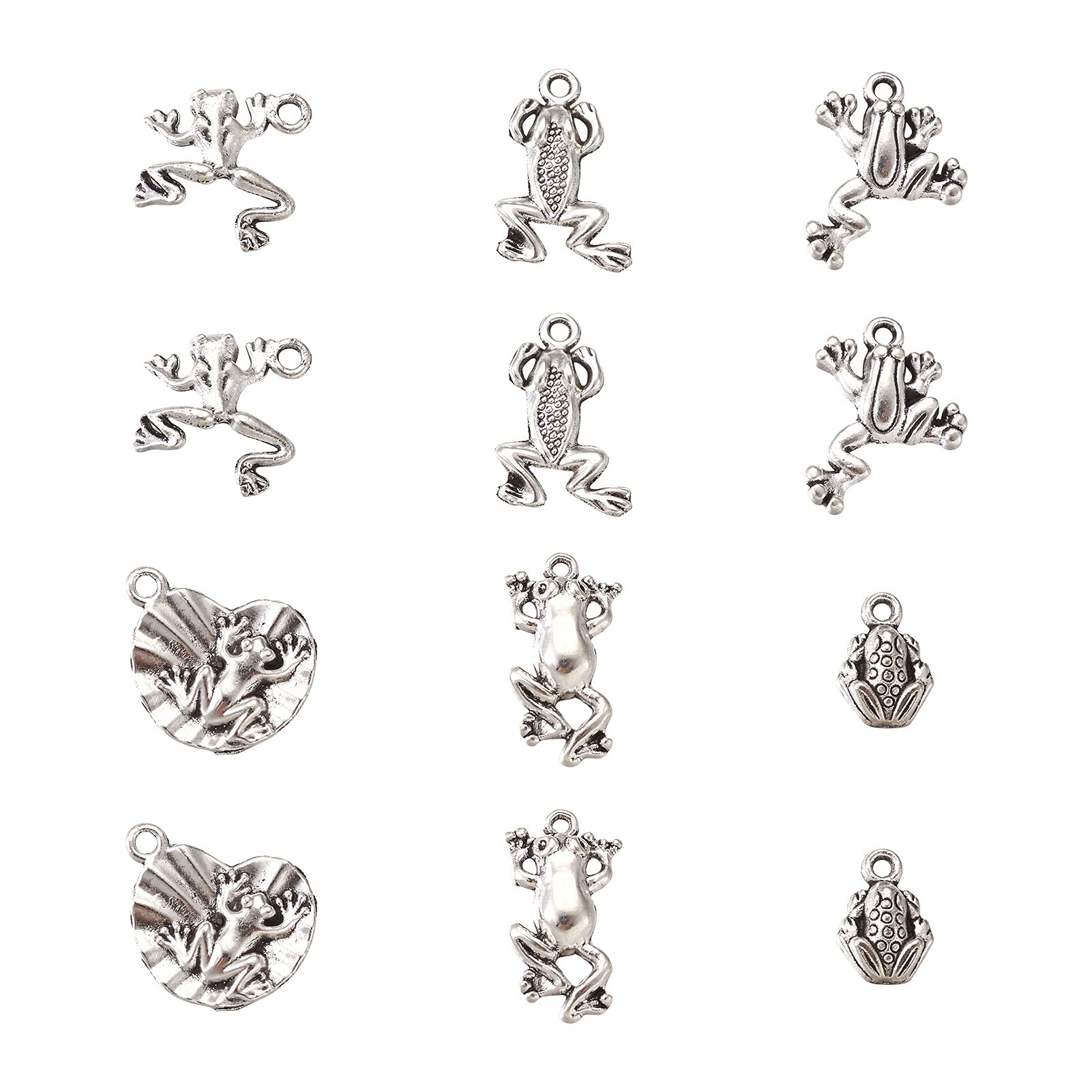 Cheriswelry 120pcs 6 Styles Antique Silver Frog Pendants Tibetan Frog Animal Charms Dangles for Jewellery Bracelet Necklace Making - Image 2