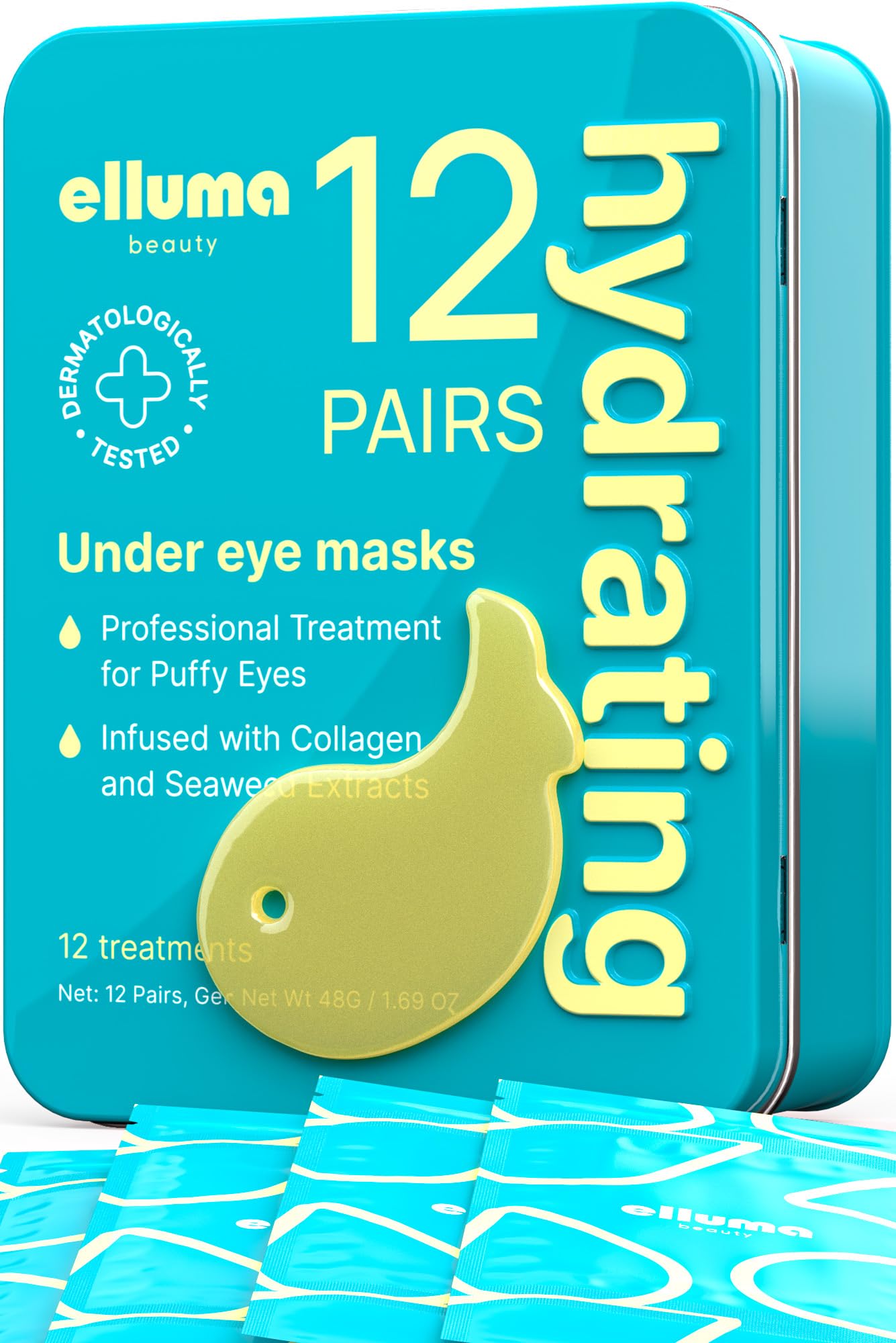 Elluma Beauty Under Eye Patches 12 Pairs of Themed Hydrogel Eye Gel Pads - For Puffy Eyes and Dark Circles, Under Eye Bags, Wrinkles - Hydrating Set