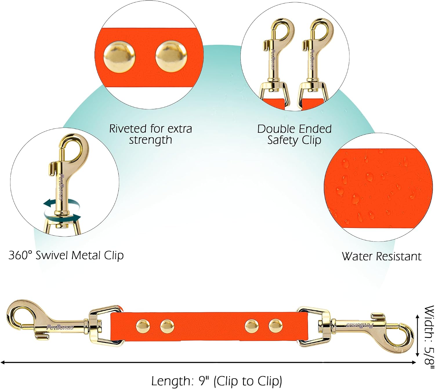 PetBonus Dog Collar Safety Clip, Waterproof Backup Safety Strap image 2