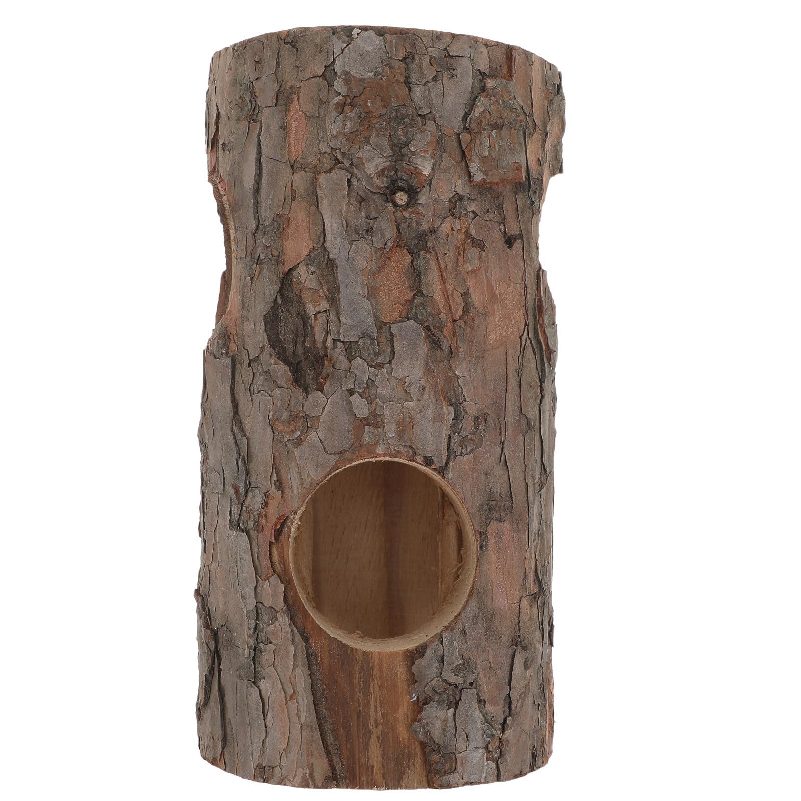 Sosoport Cueva Escondite para Reptiles de Madera de Pino Natural, Tronco Hueco de 20 Cm 3 Orificios, Resistente a Inmersión Prolongada y Fácil Mantenimiento para Acuarios y Terrarios